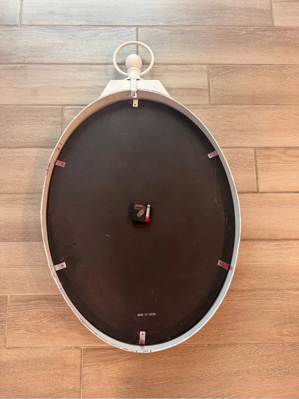 Vintage-Style Oval Wall Clock in Cream